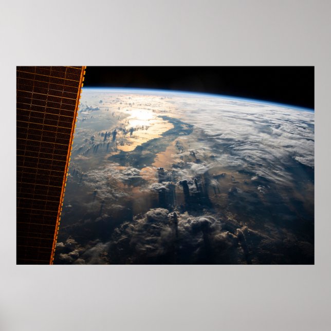 Sunglint Beams Off Celebes Sea In Southeast Asia Poster (Front)