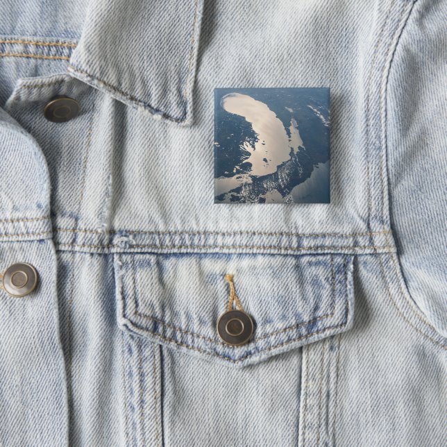 Sunglint Beams Off Lake Michigan 15 Cm Square Badge (In Situ)