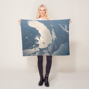 Sunglint Beams Off Lake Michigan Fleece Blanket