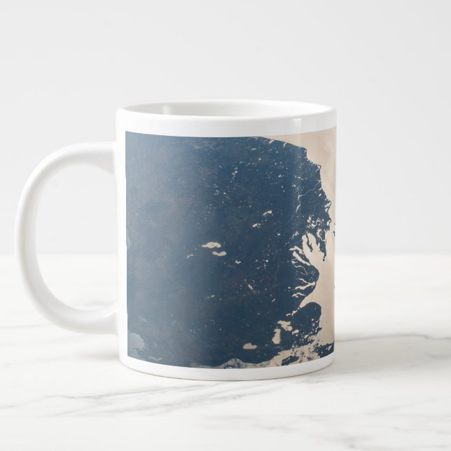 Sunglint Beams Off Lake Michigan Large Coffee Mug (Left)