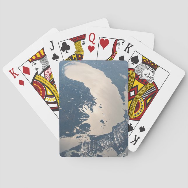 Sunglint Beams Off Lake Michigan Playing Cards (Back)