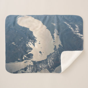 Sunglint Beams Off Lake Michigan Sherpa Blanket