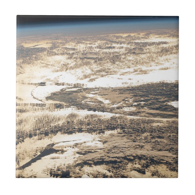 Sunglint Beams Off The Atlantic Ocean Ceramic Tile (Front)