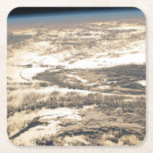 Sunglint Beams Off The Atlantic Ocean Square Paper Coaster