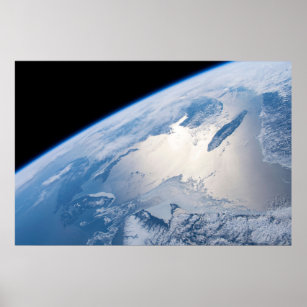 Sunglint Off The Gulf Of St. Lawrence In Canada. Poster