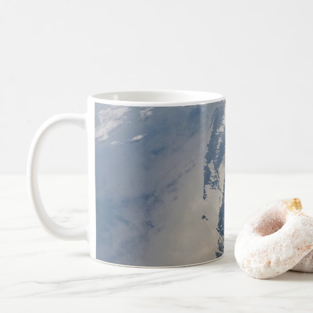 Sunglint On The Massachusetts Coastline. Coffee Mug (With Donut)
