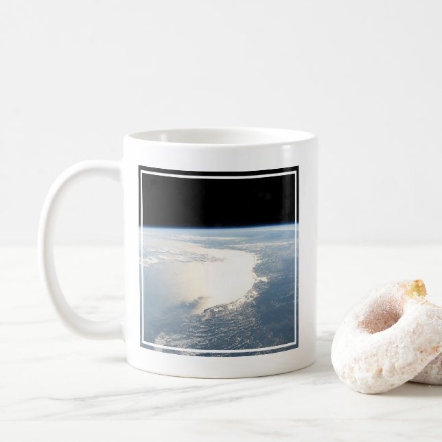 Sunglint Reflects Off The Gulf Of Mexico Coffee Mug (With Donut)
