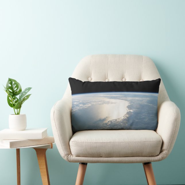 Sunglint Reflects Off The Gulf Of Mexico Lumbar Cushion (Chair)