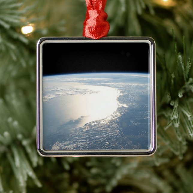 Sunglint Reflects Off The Gulf Of Mexico Metal Ornament (Tree)