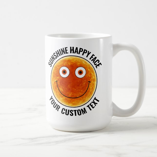 Sunhine Happy Face Personalized Custom Large Mug (Right)