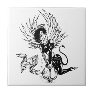 Sunken Love - Punk Rock Pin-Up Tattoo Tile