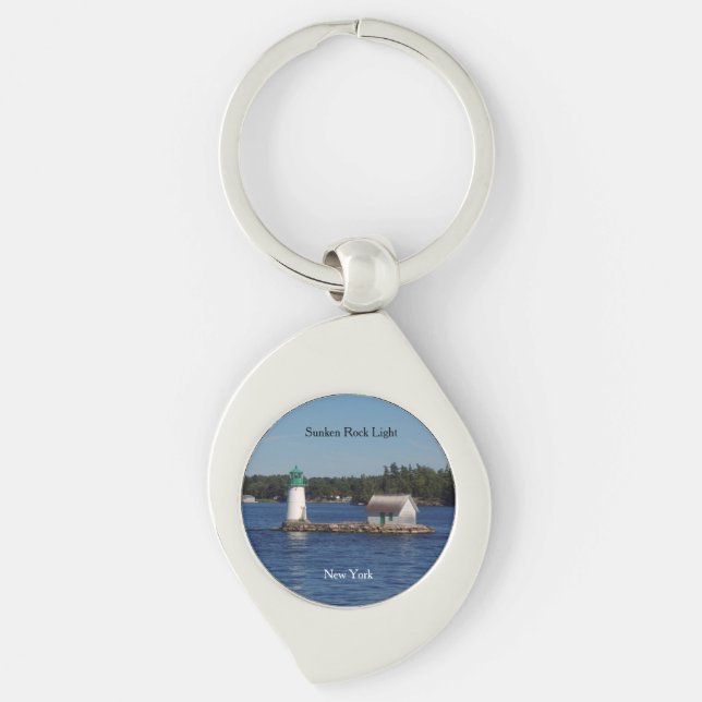 sunken Rock Light metal key chain (Front)