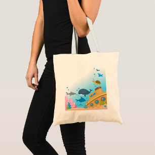 Sunken Ship And Fish Tote Bag