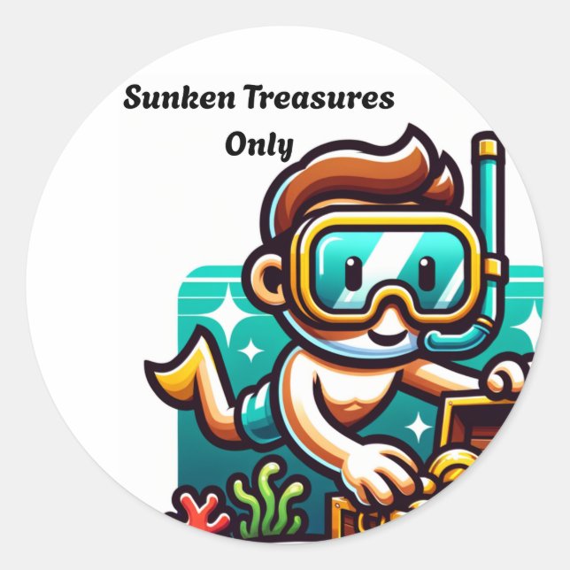 Sunken treasures only classic round sticker (Front)