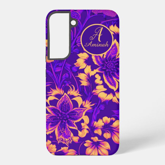 Sunkissed Floral Purple Fuchsia Custom  Samsung Galaxy S22+ Case (Back)