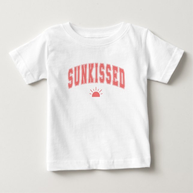 Sunkissed Varsity Summer Typography Baby T-Shirt (Front)