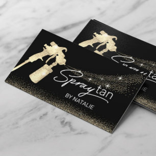 Sunless Tanning Mobile Spray Tan Chic Black & Gold Business Card