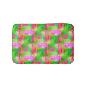 Sunlight abstract painted yellow, pink bath mat