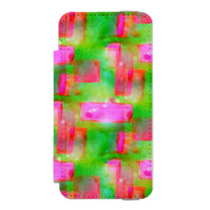 Sunlight abstract painted yellow, pink incipio watson™ iPhone 5 wallet case