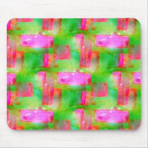 Sunlight abstract painted yellow, pink mouse pad