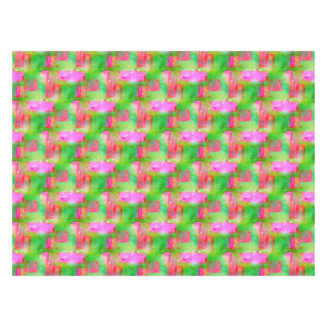 Sunlight abstract painted yellow, pink tablecloth (Front (Horizontal))