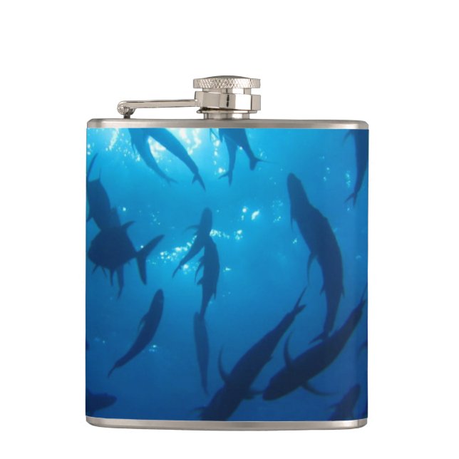 Sunlight and Shoal Under the Sea  Hip Flask (Front)