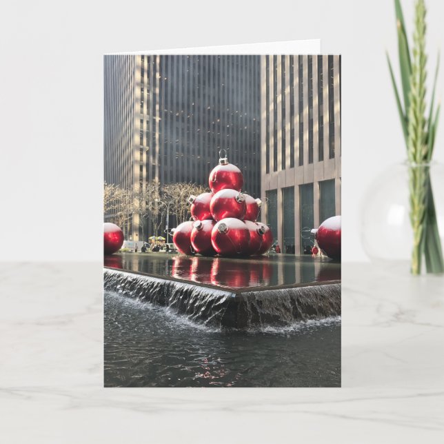 Sunlight and Snow NYC Rockefeller Centre Christmas Holiday Card (Front)