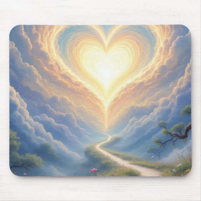 Sunlight & Cloudy Heart Mouse Pad (Front)