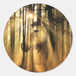 Sunlight horse classic round sticker