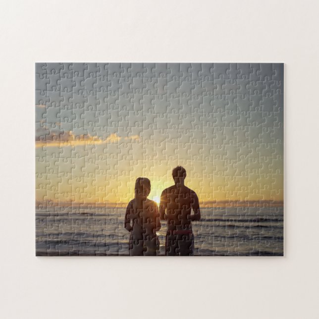 Sunlight Image Shot Couple on Beach  Jigsaw Puzzle (Horizontal)