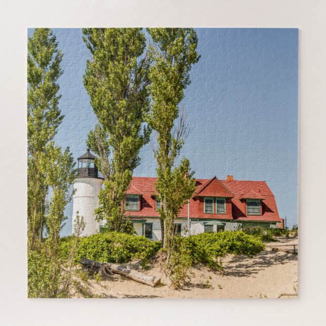 Sunlight on Point Betsie Lighthouse Jigsaw Puzzle (Horizontal)