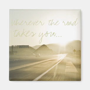 Sunlight on the Road Magnet
