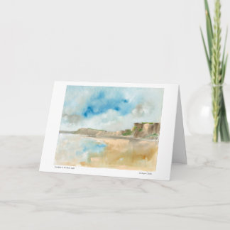 Sunlight on Tresilian Cliffs Card