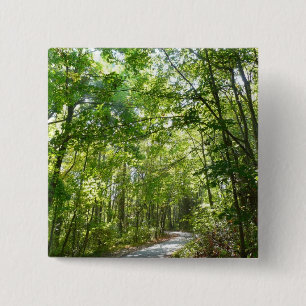 Sunlight on Wooded Path at Centennial Park 15 Cm Square Badge