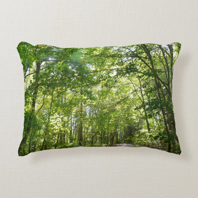 Sunlight on Wooded Path at Centennial Park Decorative Cushion (Front)