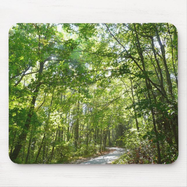Sunlight on Wooded Path at Centennial Park Mouse Pad (Front)