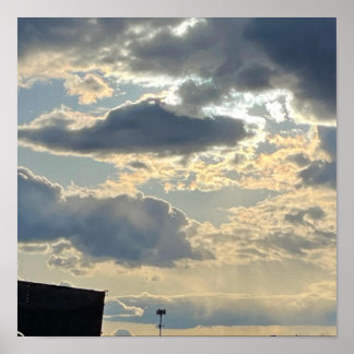 Sunlight Peaking Through Clouds Poster
