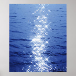 Sunlight reflection on rippled water, full frame poster