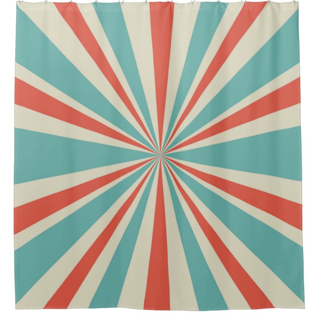 Sunlight retro horizontal background. Pale red and Shower Curtain (Front)