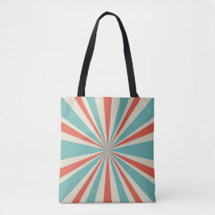 Sunlight retro horizontal background. Pale red and Tote Bag