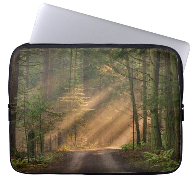 Sunlight Shining Through a Forest Laptop Sleeve (Front)