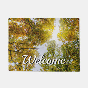 Sunlight Through Autumn Sugar Maples Welcome Doormat