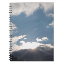 Sunlight Through Dark Clouds Spiral Photo Notebook