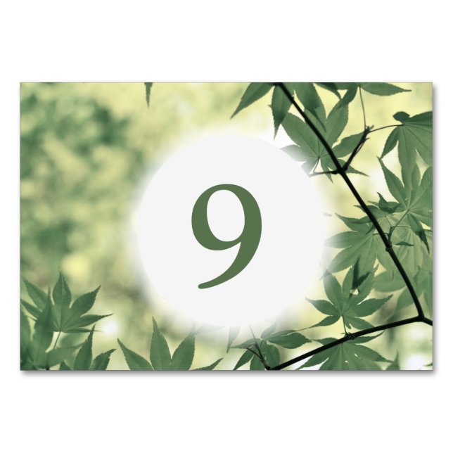 Sunlight Through Maple Leaves Custom Table Number (Back)