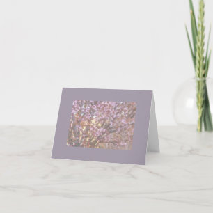 SUNLIGHT THROUGH PURPLE PLUM TREE BRANCHES  THANK YOU CARD