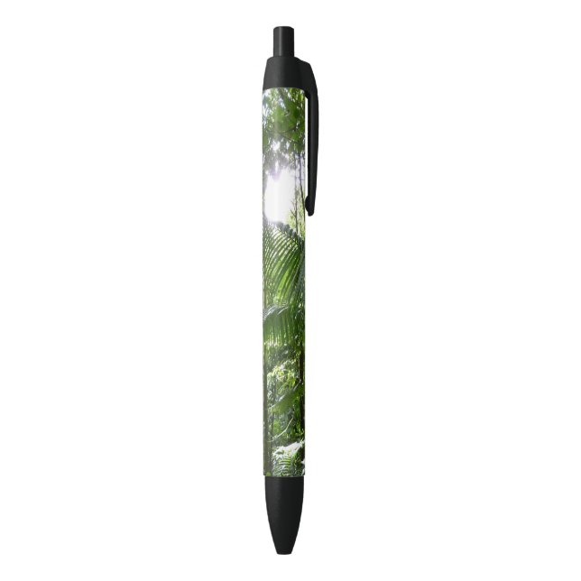 Sunlight Through Rainforest Canopy Tropical Green Black Ink Pen (Bottom (Vertical))