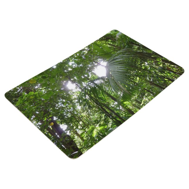 Sunlight Through Rainforest Canopy Tropical Green Floor Mat (3/4)