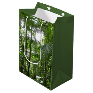 Sunlight Through Rainforest Canopy Tropical Green Medium Gift Bag