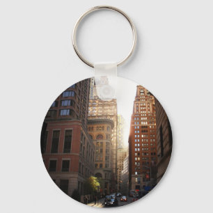 Sunlight Through Skyscrapers, New York City Key Ring