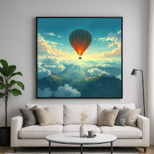Sunlit Balloon Ride Poster
